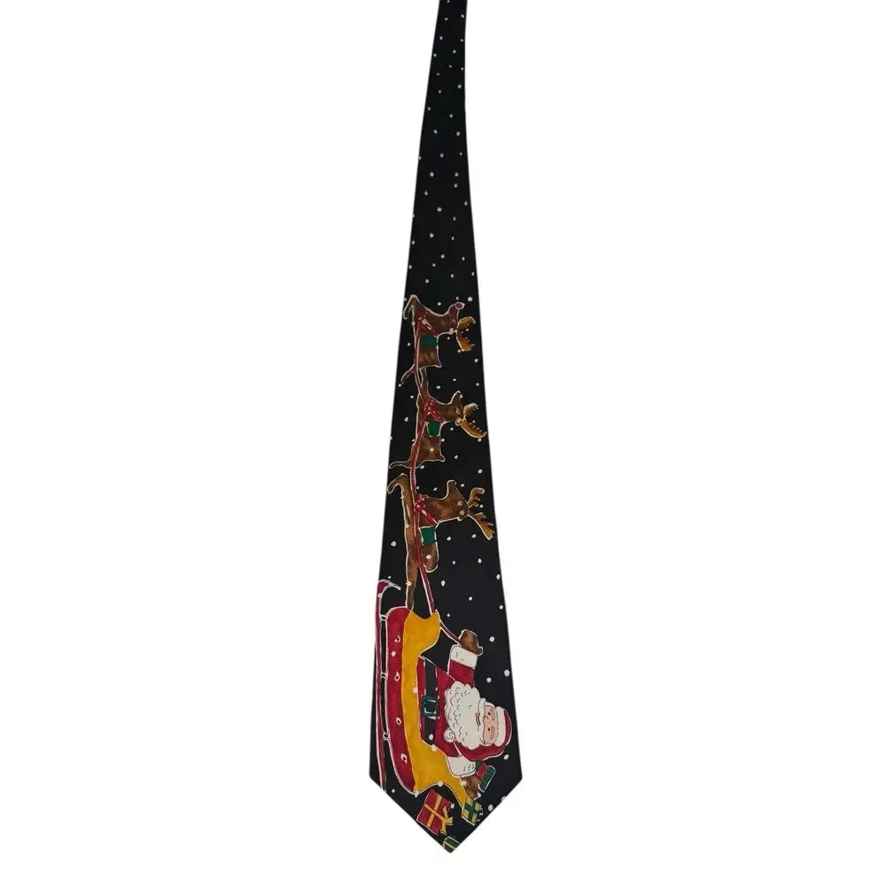Save The Children Pete Age 13 Ho Hi Hi Santa Claus Sleigh Reindeer Necktie